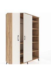 Kronos Dolap 7 Raflı 2 Kapaklı Tek Askılı 132x59x195 Çam-Aytaşı/Çam