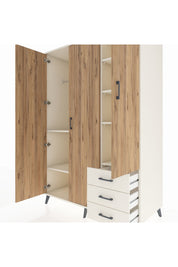 Kronos Dolap 6 Raflı 3 Çekmeceli Tek Askılı 132x59x195 Aytaşı-Çam/Aytaşı