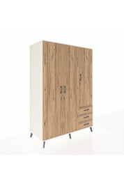 Kronos Dolap 6 Raflı 3 Çekmeceli Tek Askılı 132x59x195 Aytaşı-Çam/Çam