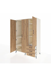 Kronos Dolap 6 Raflı 3 Çekmeceli Tek Askılı 132x59x195 Aytaşı-Çam/Çam