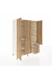 Kronos Dolap 6 Raflı 3 Çekmeceli Tek Askılı 132x59x195 Aytaşı-Çam/Çam