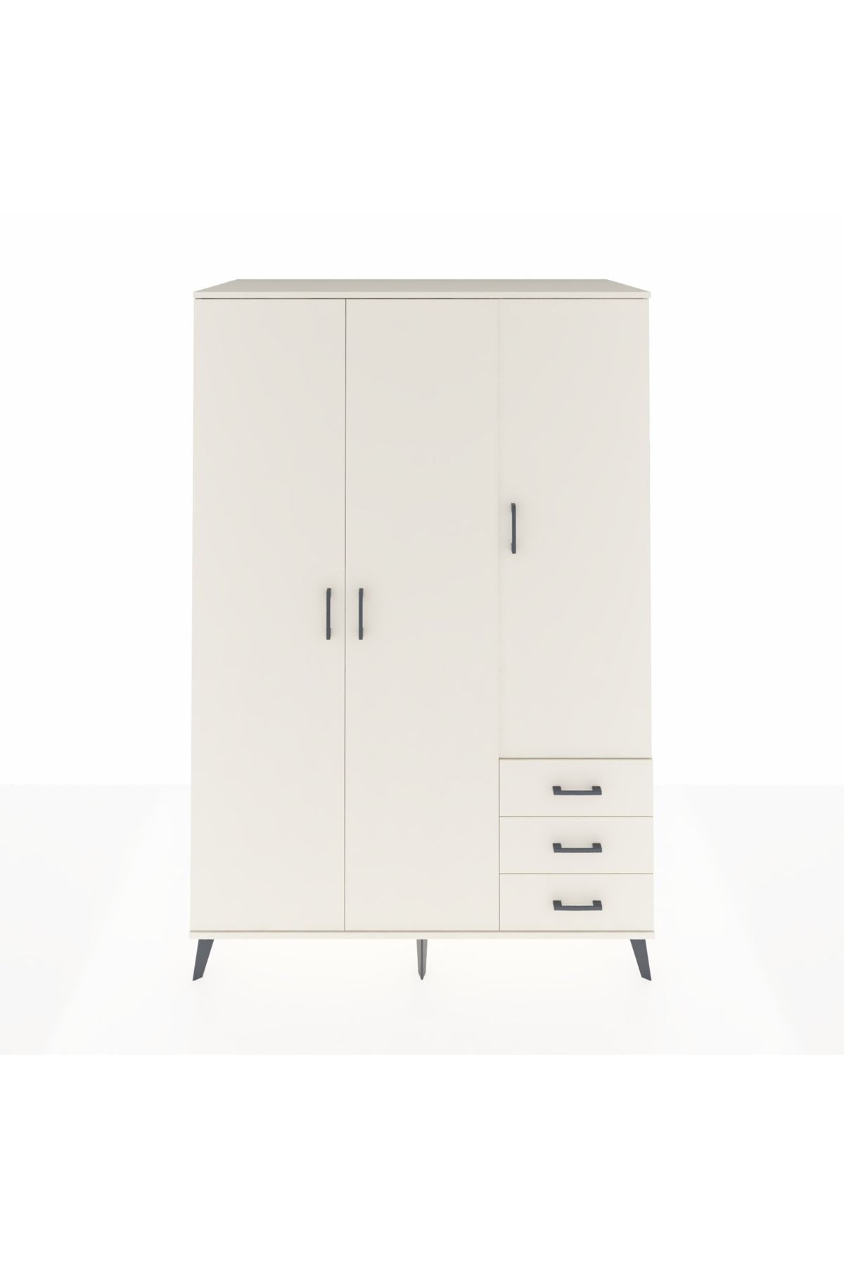 Kronos Dolap 6 Raflı 3 Çekmeceli Tek Askılı 132x59x195 Aytaşı-Aytaşı/Aytaşı