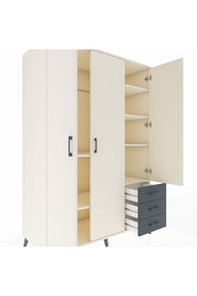 Kronos Dolap 6 Raflı 3 Çekmeceli Tek Askılı 132x59x195 Aytaşı-Aytaşı/Antrasit