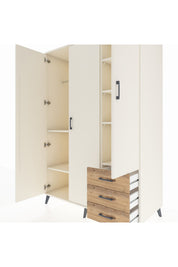 Kronos Dolap 6 Raflı 3 Çekmeceli Tek Askılı 132x59x195 Aytaşı-Aytaşı/Çam