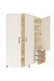 Kronos Dolap 6 Raflı 3 Çekmeceli Tek Askılı 132x59x195 Aytaşı-Aytaşı/Çam