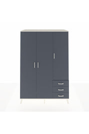 Kronos Dolap 6 Raflı 3 Çekmeceli Tek Askılı 132x59x195 Aytaşı-Antrasit/Antrasit