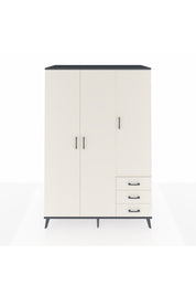 Kronos Dolap 6 Raflı 3 Çekmeceli Tek Askılı 132x59x195 Antrasit-Aytaşı/Aytaşı