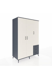 Kronos Dolap 6 Raflı 3 Çekmeceli Tek Askılı 132x59x195 Antrasit-Aytaşı/Antrasit