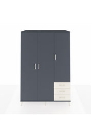 Kronos Dolap 6 Raflı 3 Çekmeceli Tek Askılı 132x59x195 Antrasit-Antrasit/Aytaşı