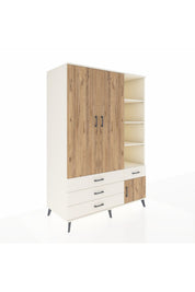 Kronos Dolap 5 Raflı 4 Çekmeceli Tek Askılı 132x59x195 Aytaşı-Çam/Aytaşı