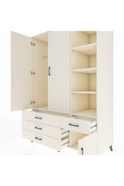 Kronos Dolap 5 Raflı 4 Çekmeceli Tek Askılı 132x59x195 Aytaşı-Aytaşı/Aytaşı