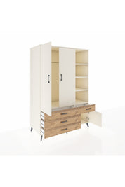 Kronos Dolap 5 Raflı 4 Çekmeceli Tek Askılı 132x59x195 Aytaşı-Aytaşı/Çam
