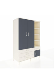 Kronos Dolap 5 Raflı 4 Çekmeceli Tek Askılı 132x59x195 Aytaşı-Antrasit/Aytaşı