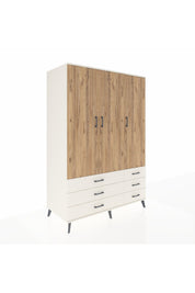 Kronos Dolap 5 Raflı 6 Çekmeceli Tek Askılı 132x59x195 Aytaşı-Çam/Aytaşı