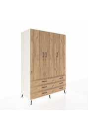 Kronos Dolap 5 Raflı 6 Çekmeceli Tek Askılı 132x59x195 Aytaşı-Çam/Çam