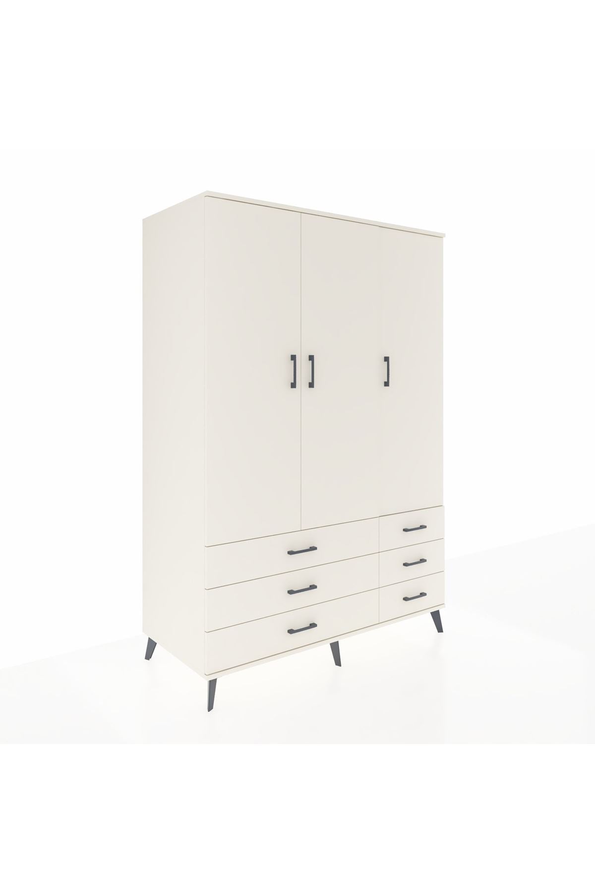 Kronos Dolap 5 Raflı 6 Çekmeceli Tek Askılı 132x59x195 Aytaşı-Aytaşı/Aytaşı