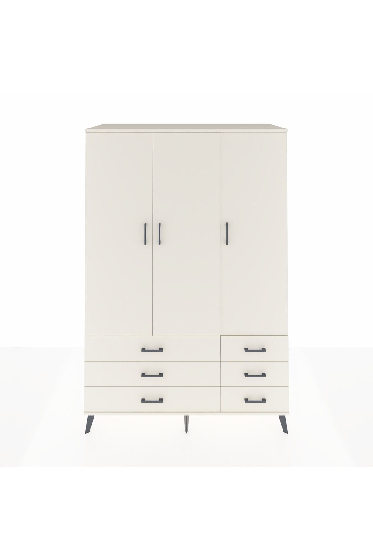 Kronos Dolap 5 Raflı 6 Çekmeceli Tek Askılı 132x59x195 Aytaşı-Aytaşı/Aytaşı