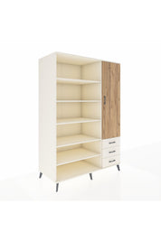 Kronos Dolap 9 Raflı 3 Çekmeceli Tek Kapaklı 132x59x195 Aytaşı-Çam/Aytaşı