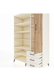 Kronos Dolap 9 Raflı 3 Çekmeceli Tek Kapaklı 132x59x195 Aytaşı-Çam/Aytaşı