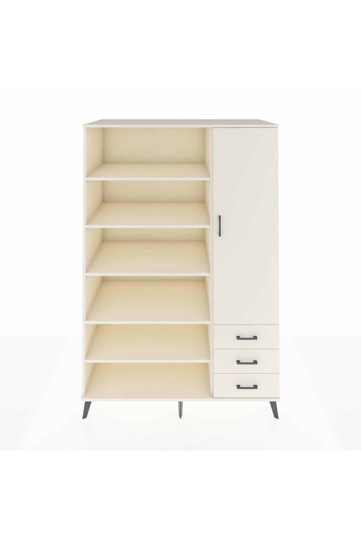 Kronos Dolap 9 Raflı 3 Çekmeceli Tek Kapaklı 132x59x195 Aytaşı-Aytaşı/Aytaşı