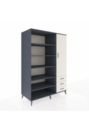 Kronos Dolap 9 Raflı 3 Çekmeceli Tek Kapaklı 132x59x195 Antrasit-Aytaşı/Aytaşı