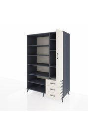 Kronos Dolap 9 Raflı 3 Çekmeceli Tek Kapaklı 132x59x195 Antrasit-Aytaşı/Aytaşı