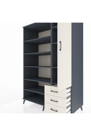 Kronos Dolap 9 Raflı 3 Çekmeceli Tek Kapaklı 132x59x195 Antrasit-Aytaşı/Aytaşı