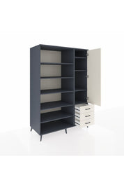 Kronos Dolap 9 Raflı 3 Çekmeceli Tek Kapaklı 132x59x195 Antrasit-Aytaşı/Aytaşı