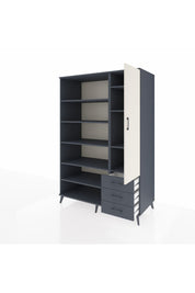 Kronos Dolap 9 Raflı 3 Çekmeceli Tek Kapaklı 132x59x195 Antrasit-Aytaşı/Antrasit
