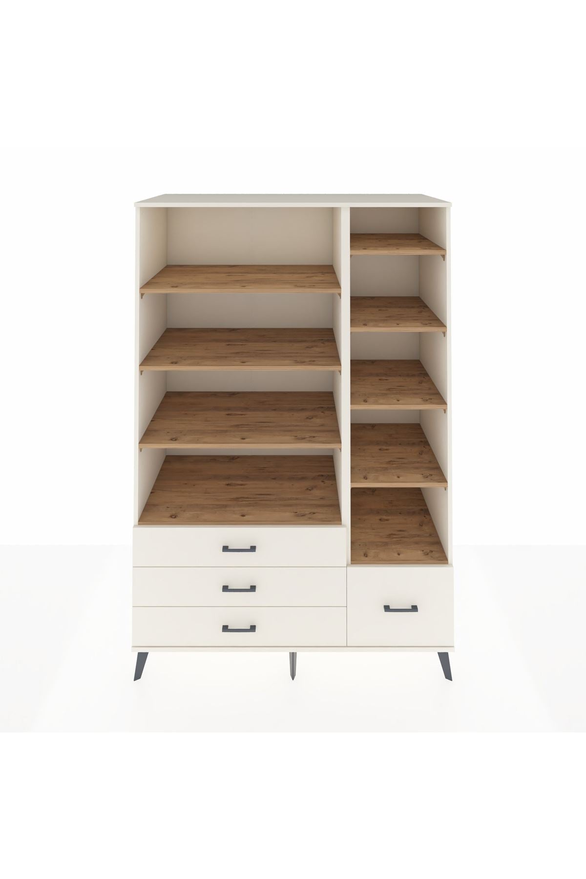 Kronos Dolap 9 Raflı 4 Çekmeceli 132x59x195 Aytaşı-Çam/Aytaşı