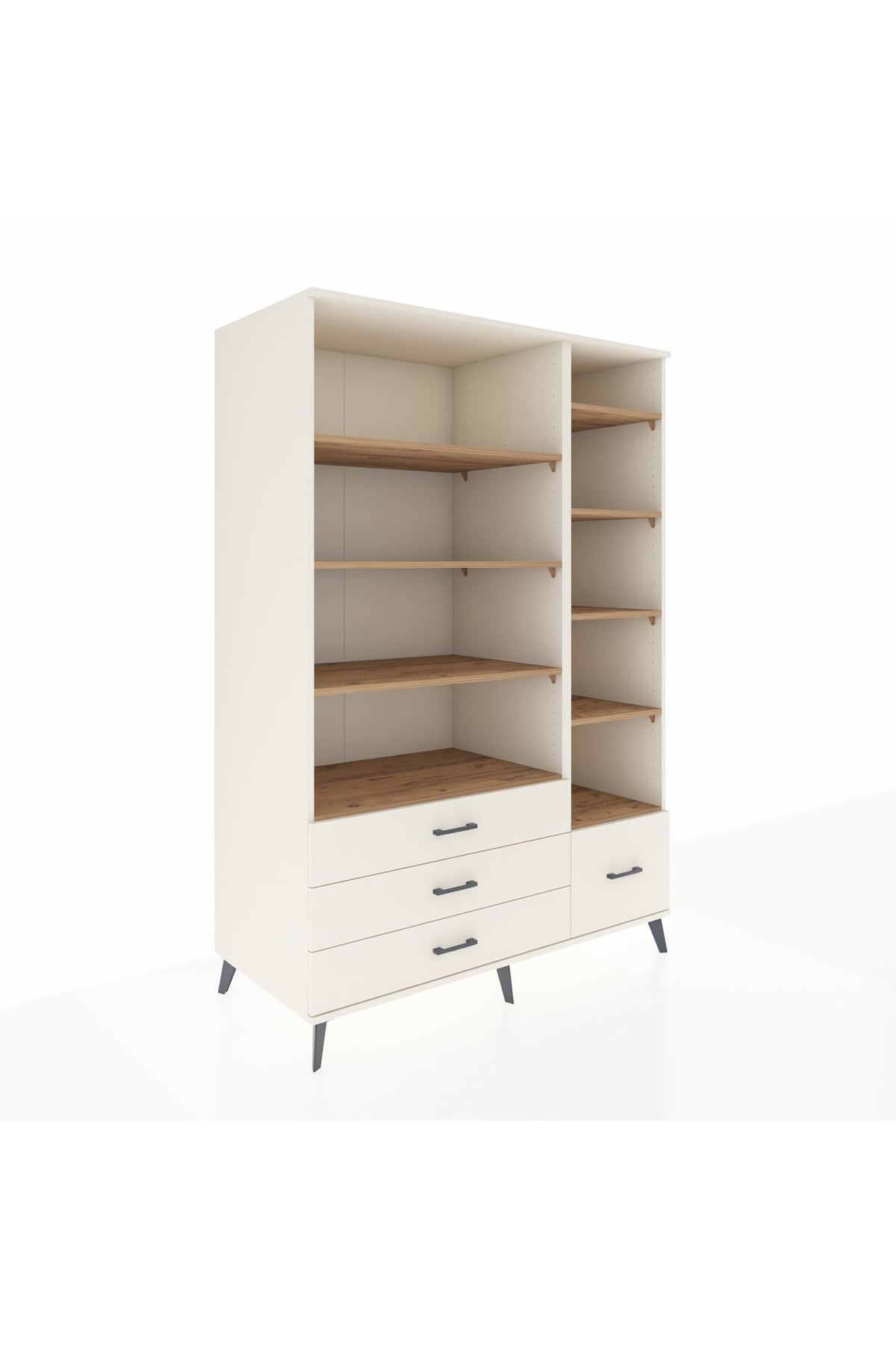 Kronos Dolap 9 Raflı 4 Çekmeceli 132x59x195 Aytaşı-Çam/Aytaşı