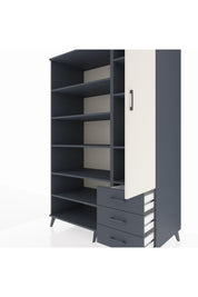 Kronos Dolap 9 Raflı 3 Çekmeceli Tek Kapaklı 132x59x195 Antrasit-Aytaşı/Antrasit