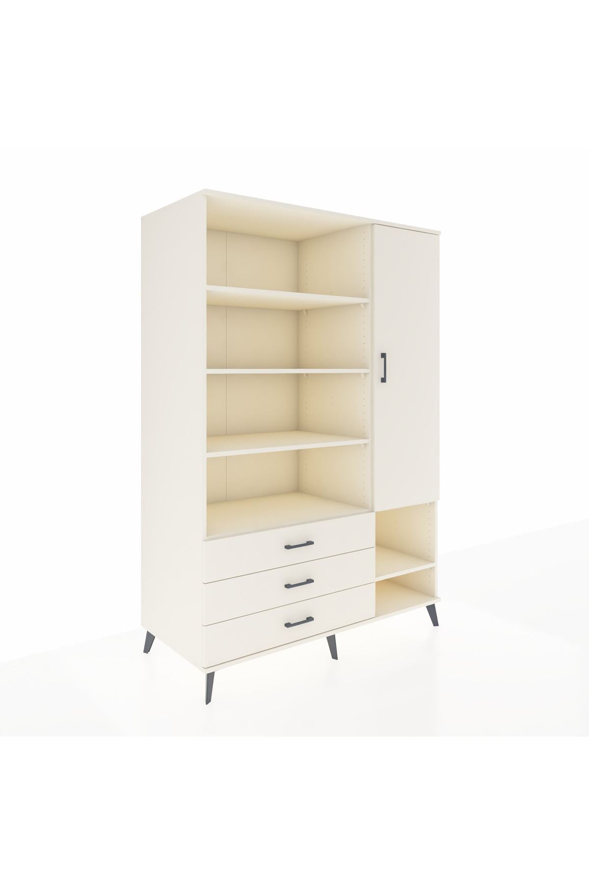 Kronos Dolap 9 Raflı 3 Çekmeceli Tek Kapaklı  132x59x195 Aytaşı-Aytaşı/Aytaşı