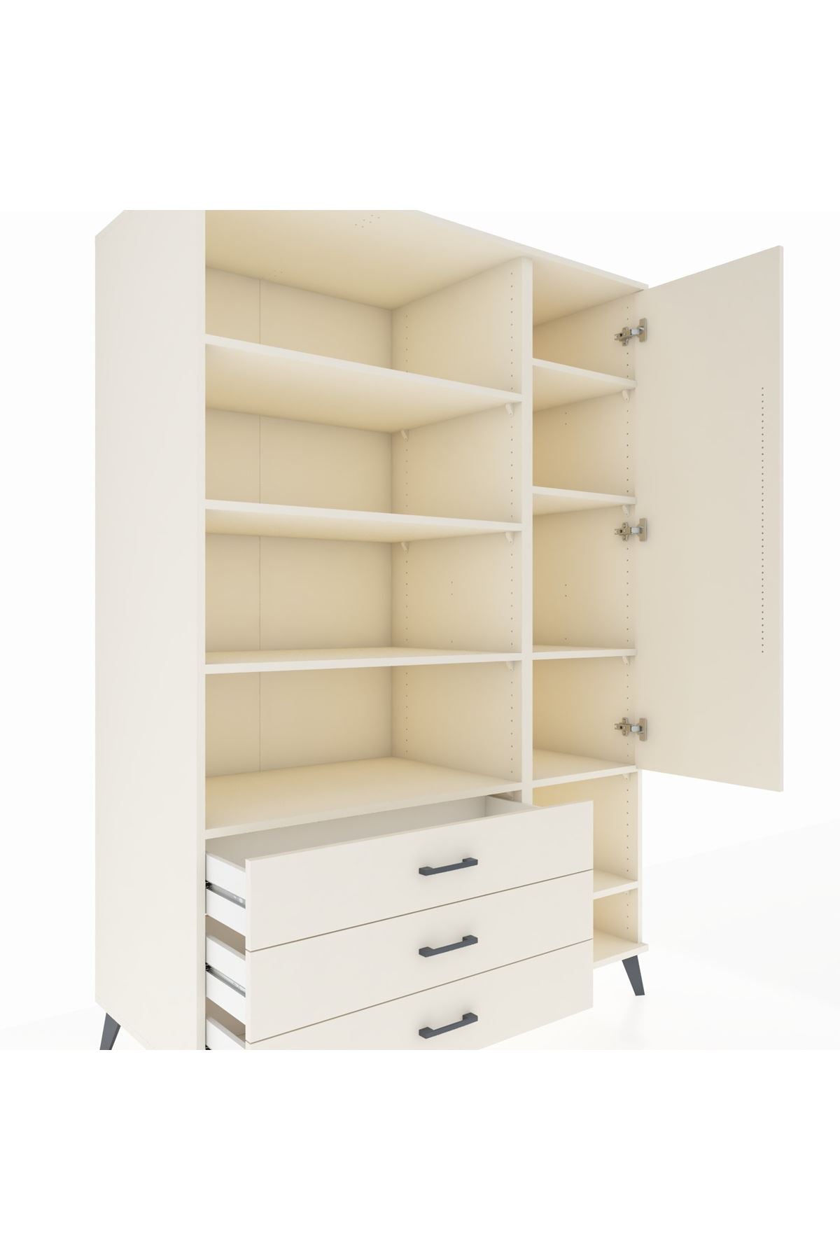 Kronos Dolap 9 Raflı 3 Çekmeceli Tek Kapaklı  132x59x195 Aytaşı-Aytaşı/Aytaşı