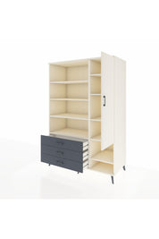 Kronos Dolap 9 Raflı 3 Çekmeceli Tek Kapaklı  132x59x195 Aytaşı-Aytaşı/Antrasit