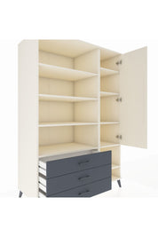 Kronos Dolap 9 Raflı 3 Çekmeceli Tek Kapaklı  132x59x195 Aytaşı-Aytaşı/Antrasit