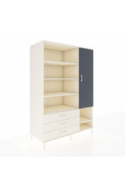 Kronos Dolap 9 Raflı 3 Çekmeceli Tek Kapaklı  132x59x195 Aytaşı-Antrasit/Aytaşı