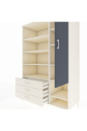 Kronos Dolap 9 Raflı 3 Çekmeceli Tek Kapaklı  132x59x195 Aytaşı-Antrasit/Aytaşı