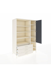 Kronos Dolap 9 Raflı 3 Çekmeceli Tek Kapaklı  132x59x195 Aytaşı-Antrasit/Aytaşı