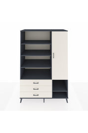 Kronos Dolap 9 Raflı 3 Çekmeceli Tek Kapaklı  132x59x195 Antrasit-Aytaşı/Aytaşı