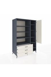 Kronos Dolap 9 Raflı 3 Çekmeceli Tek Kapaklı  132x59x195 Antrasit-Aytaşı/Aytaşı