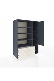 Kronos Dolap 9 Raflı 3 Çekmeceli Tek Kapaklı  132x59x195 Antrasit-Antrasit/Aytaşı