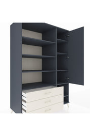 Kronos Dolap 9 Raflı 3 Çekmeceli Tek Kapaklı  132x59x195 Antrasit-Antrasit/Aytaşı