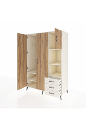 Kronos Dolap 5 Raflı 3 Çekmeceli Tek Askılı 132x59x195 Aytaşı-Çam/Aytaşı