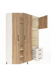 Kronos Dolap 5 Raflı 3 Çekmeceli Tek Askılı 132x59x195 Aytaşı-Çam/Aytaşı