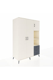 Kronos Dolap 5 Raflı 3 Çekmeceli Tek Askılı 132x59x195 Aytaşı-Aytaşı/Antrasit