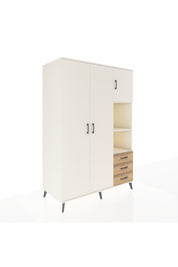 Kronos Dolap 5 Raflı 3 Çekmeceli Tek Askılı 132x59x195 Aytaşı-Aytaşı/Çam