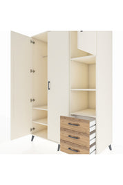 Kronos Dolap 5 Raflı 3 Çekmeceli Tek Askılı 132x59x195 Aytaşı-Aytaşı/Çam