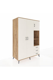 Kronos Dolap 5 Raflı 3 Çekmeceli Tek Askılı 132x59x195 Çam-Aytaşı/Aytaşı