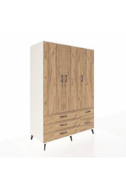 Kronos Dolap 5 Raflı 5 Çekmeceli Tek Askılı 132x59x195 Aytaşı-Çam/Çam